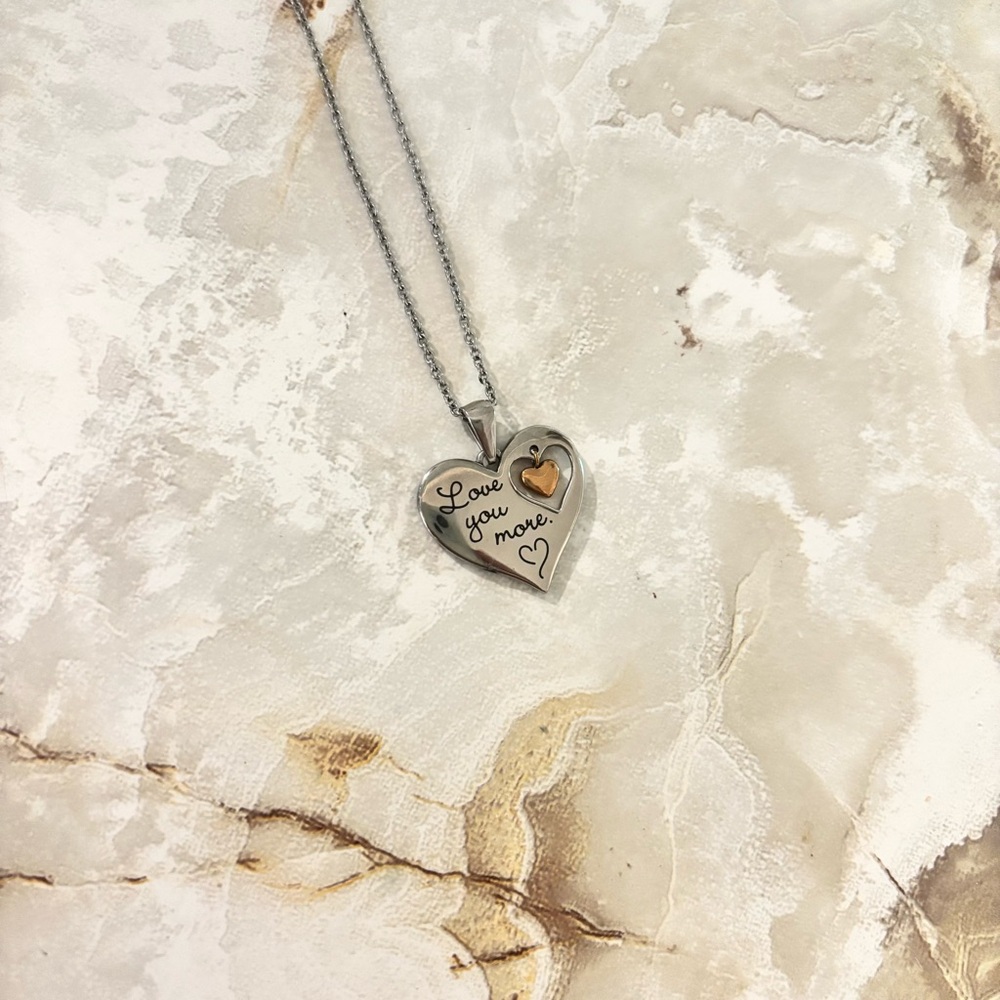 Hallmark Heart Pendant Necklace with Dangle Copper Heart